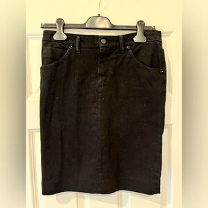 *PRADA* BLACK DENIM PENCIL SKIRT- SIZE 38